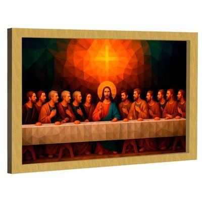 Quadro Decorativo Santa Ceia Geométrica