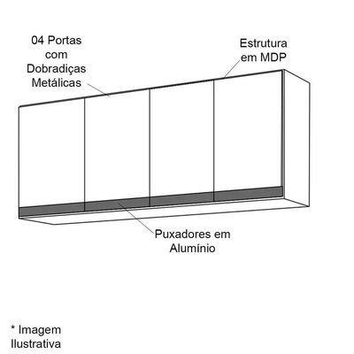 Kit Armário Aéreo E Balcão Para Pia Sem Tampo 150 Cm Adriana Cinza