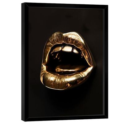 Quadro Decorativo Boca Dourada 3d