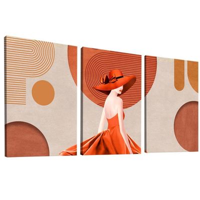 Quadro Decorativo Trio Abstrato E Mulher