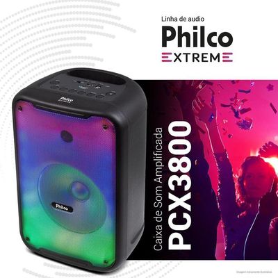 Caixa de Som Amplificada Philco Flash Lights 250W PCX3800 Bivolt