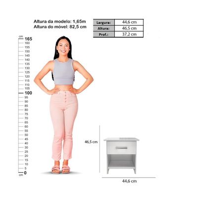 Mesa De Cabeceira Ditália 1 Gaveta DM-127 Branco
