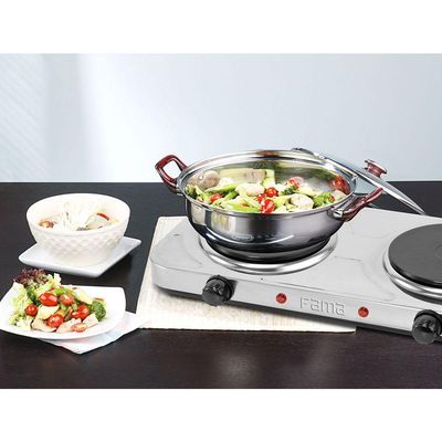 Fogão Elétrico Fama FFG01 Inox 2 Bocas 2000W 220V