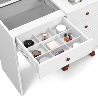 Penteadeira Camarim Luna Branco Com Banqueta - Móveis Luapa Branco