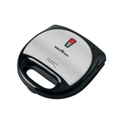 Sanduicheira E Grill Britania Crome Inox Preta 127v
