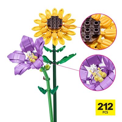 Blocos de Montar Max Premium Flowers - Girassol 212 pçs