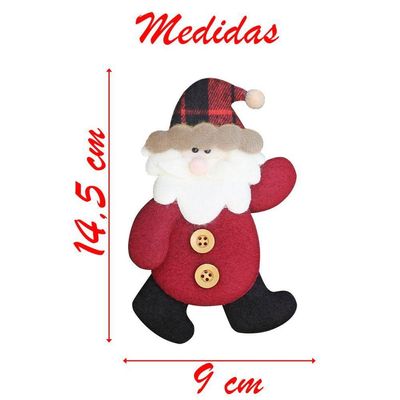Kit 4 Enfeites árvore De Natal Pendente Papai Noel 14,5cm