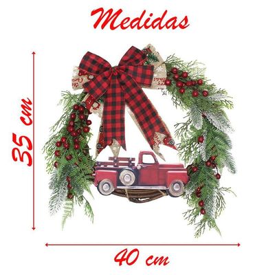 Guirlanda Natalina Enfeite De Porta Natal Carro 40cm