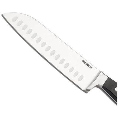Faca Santoku 7' Infinity Brinox Para Fatiar Picar Cortar Lamina Carne Tempero