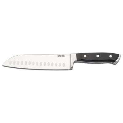 Faca Santoku 7' Infinity Brinox Para Fatiar Picar Cortar Lamina Carne Tempero