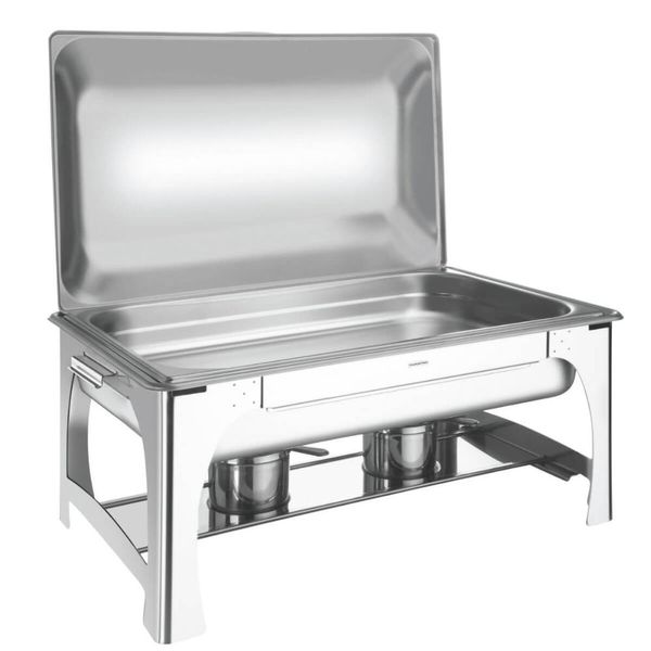 Rechaud Tramontina Aço Inox Retangular Cuba GN 1/1 9L com Fogareiro