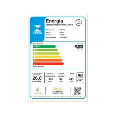 Geladeira 413L Philco Eco Inverter Duplex Inox PRF501TI 110V