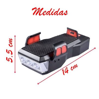 Led Recarregável Vermelho Suporte De Celular Para Bicicleta