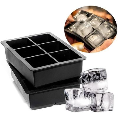 Forma De Gelo Grande Big Silicone 6 Cubos Forminha Gigante