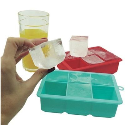 Forma De Gelo Grande Big Silicone 6 Cubos Forminha Gigante
