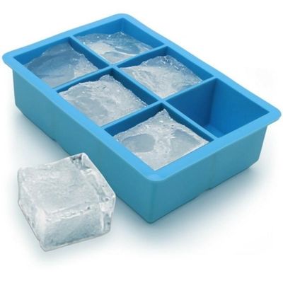 Forma De Gelo Grande Big Silicone 6 Cubos Forminha Gigante