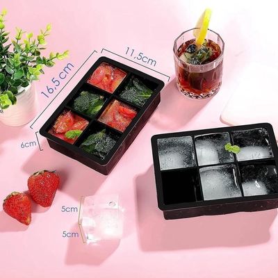 Forma De Gelo Grande Big Silicone 6 Cubos Forminha Gigante