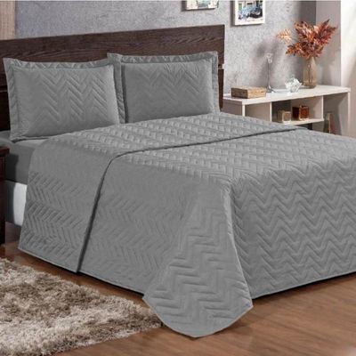 Cobre Leito Queen Pratic Lisa 3 Peças - Cinza