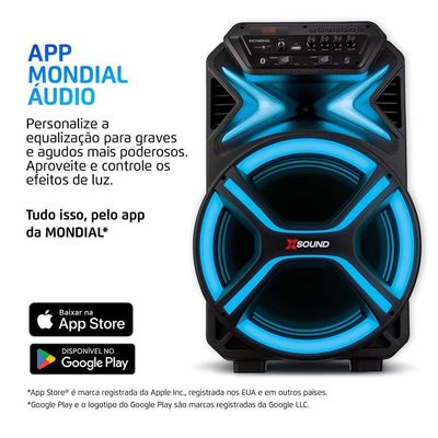 Caixa Amplificada Mondial 550W RMS CM-550-L Preto Bivolt