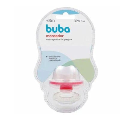 Mordedor Com Massageador De Gengiva Chupeta- Buba 6757 Rosa