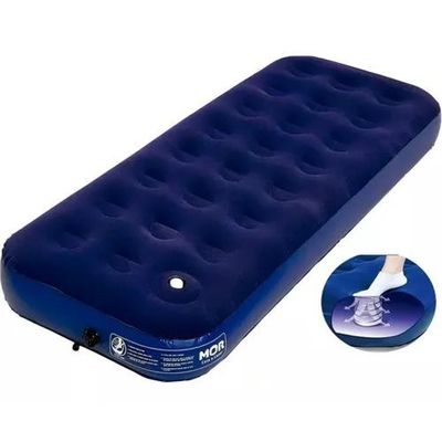 Colchao Inflavel Solteiro Mor Inflador Embutido Cor Azul