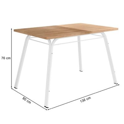 Conjunto De Mesa Sala De Jantar Com 6 Cadeiras Tubular.