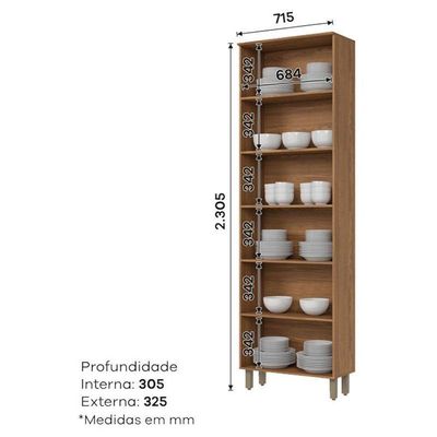 Cristaleira 2 Portas Requinte Nature – Henn