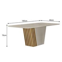 Mesa De Jantar Liz 1,80 Com Vidro Off White Freijó Off – Leifer Móveis