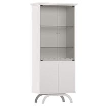 Cristaleira E Aparador Buffet Vicenza Com Espelho Isadora Off White – New Ceval