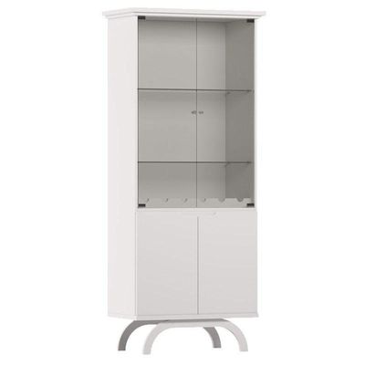 Cristaleira E Aparador Buffet Vicenza Com Espelho Isadora Off White – New Ceval