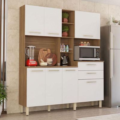 Kit Para Cozinha Encanto Amendola Branco - Demóbile