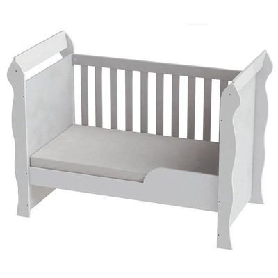 Berço Americano Mirelle E Cômoda Infantil Selena Branco Brilho Com Colchão - Carolina