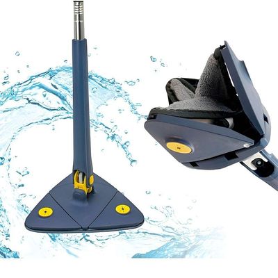 Esfregão Mop Giratório 360 Triangular Com 2 Panos Microfibra Fácil De Usar