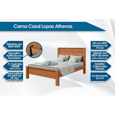 Cama De Casal Athenas Frassino-off White - Lopas