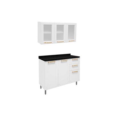 Cozinha Completa Colors 2 Peças (1aéreo+1balcão) C2p18 Branco - Bertolini