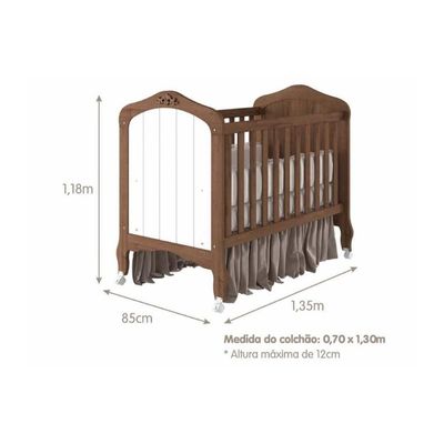 Berço - Mini Cama Infantil Harmonia 2 Em 1 Branco - Permóbili Baby