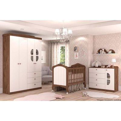 Berço - Mini Cama Infantil Harmonia 2 Em 1 Branco - Permóbili Baby