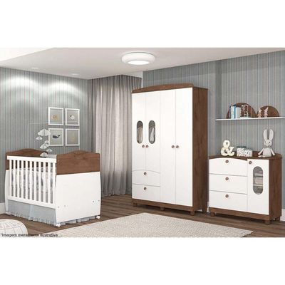 Berço - Mini Cama Infantil Conforto 2 Em 1 Branco - Permóbili Baby