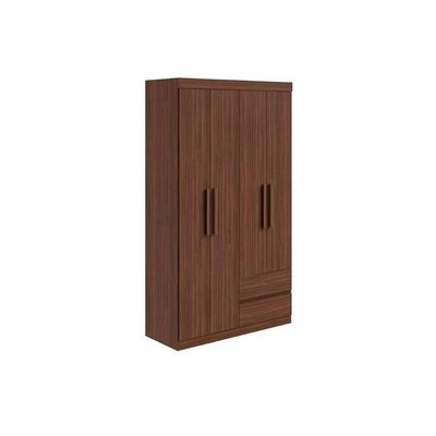 Guarda Roupa Solteiro 4 Portas E 2 Gavetas Zeus Amêndoa - Lopas