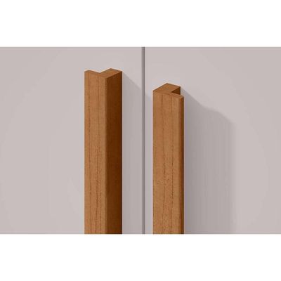 Guarda Roupa Solteiro 6 Portas (2 C- Espelho) E 4 Gavetaszeus Amêndoa - Lopas