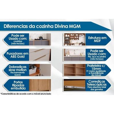 Armário Aéreo P- Cozinha Divina C- 2 Portas Ripadas 80 Cm Cinamomo - Mgm