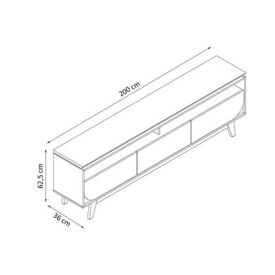 Composição Luna Bancada E Painel Para Tv 75 Polegadas Com Portas - Madetec Cumaru