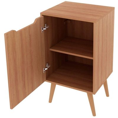 Gabinete Para Banheiro 45 Cm Cuba Redonda 1 Porta Retrô Amêndoa