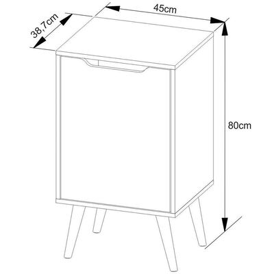 Gabinete Para Banheiro 45 Cm Cuba Redonda 1 Porta Retrô Branco