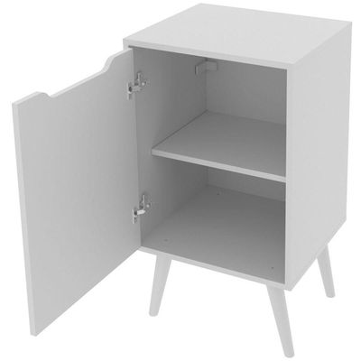 Gabinete Para Banheiro 45 Cm Cuba Redonda 1 Porta Retrô Branco