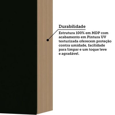 Armário Aéreo 20cm 1 Porta Slim Luciane Móveis Freijó/preto