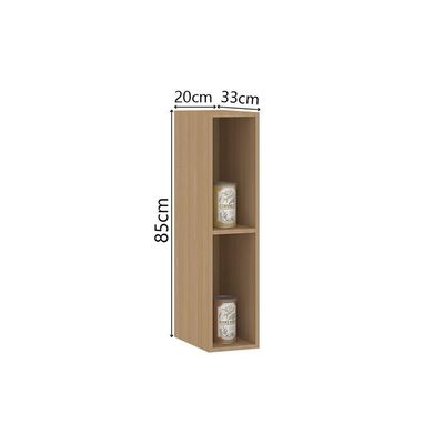 Armário Aéreo 20cm 1 Porta Slim Luciane Móveis Freijó/preto