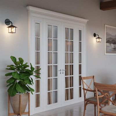 Kit 2 Arandela Colonial Nina Quadrada Vidro Liso E27 Bivolt Preto