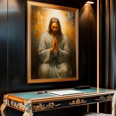 Quadro Decorativo Jesus Oração Artístico