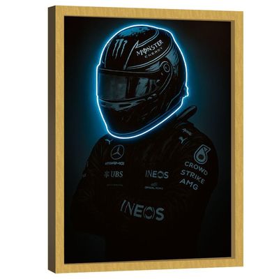 Quadro Decorativo Piloto Neon Azul